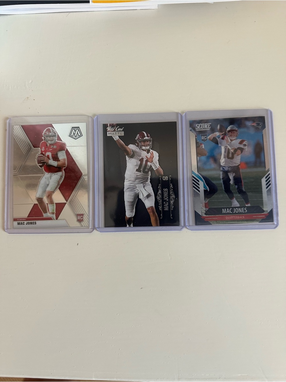 Mac Jones Rookie Football Card Lot - Red, White, Gray